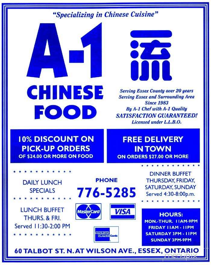 A-1 Chinese Food - Essex, ON