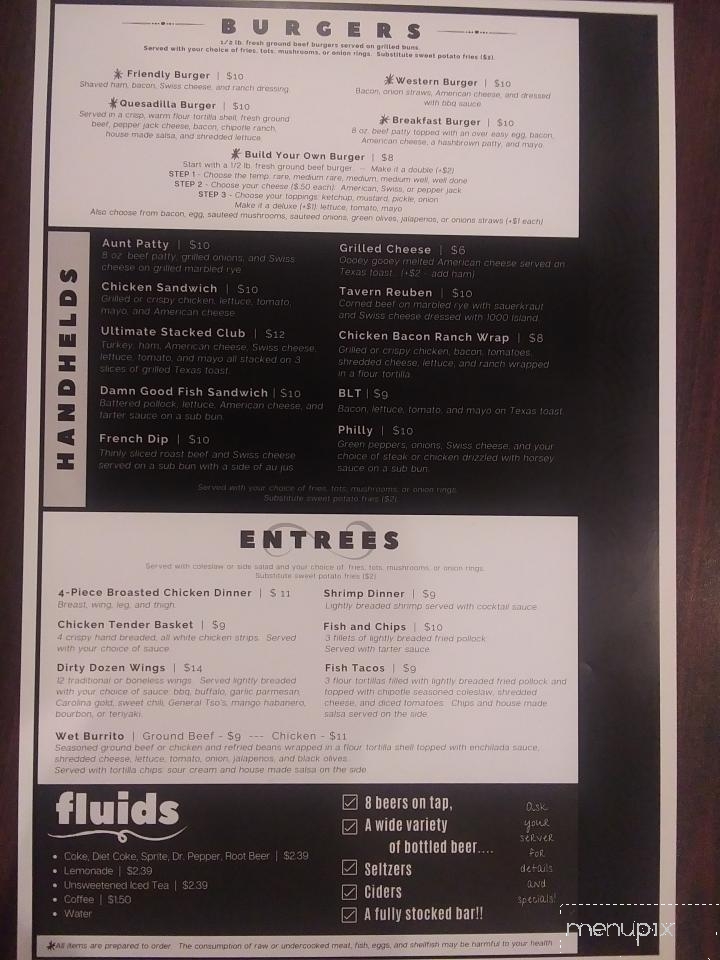 The Friendly Grille & Tavern - Jones, MI menu_pic