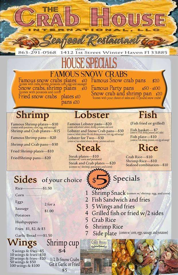Crab House International - Winter Haven, FL menu_pic