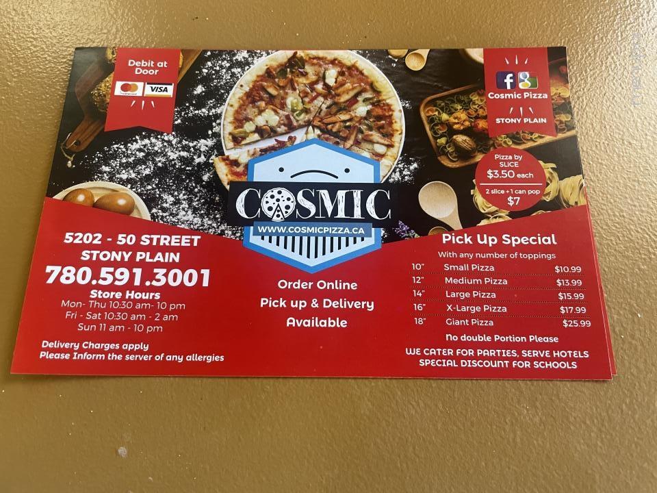 Cosmic Pizza - Stony Plain, AB menu_pic