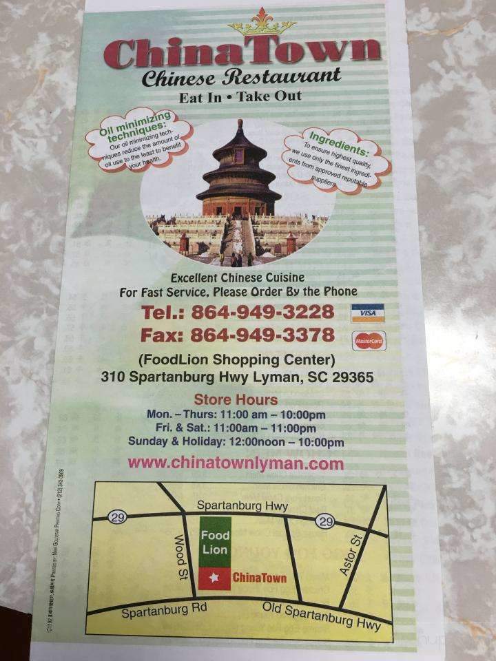 Chinatown Restaurant - Lyman, SC