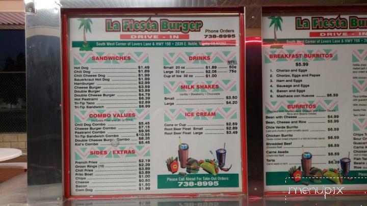 La Fiesta Burger - Visalia, CA menu_pic