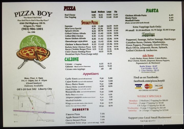 Pizza Boy - Kilgore, TX menu_pic