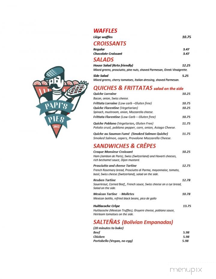 Papi's Pies - Round Rock, TX menu_pic