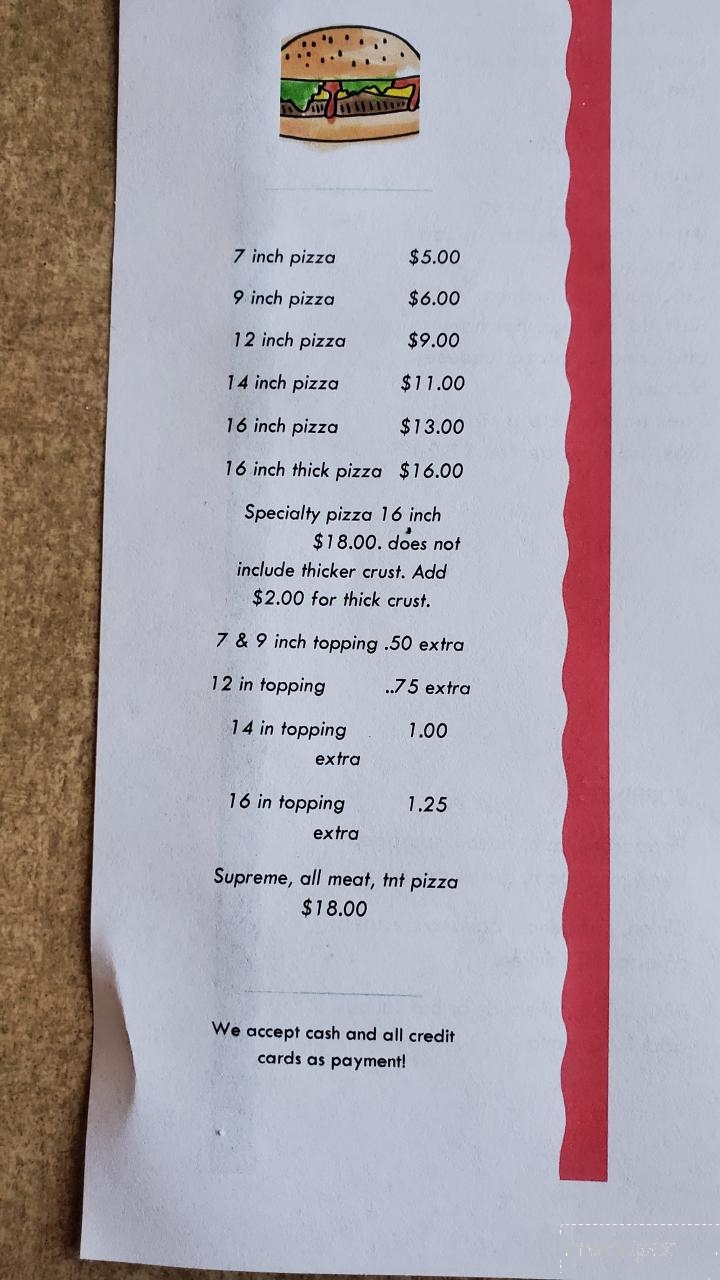 TNT's Kozy Korner - Mendon, OH menu_pic