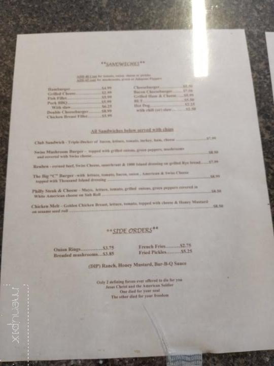 C & S Diner - Elkton, VA menu_pic
