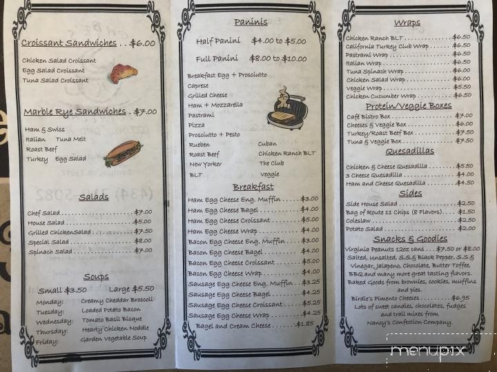 Gabe’s Apothecary Cafe - Boydton, VA menu_pic