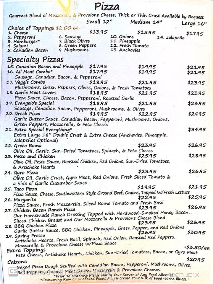 Evangelo's Restaurant - Wasilla, AK menu_pic