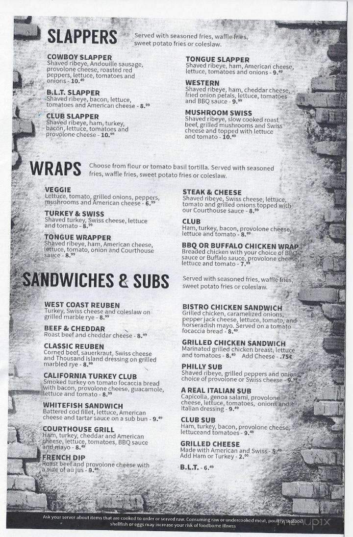Courthouse Pub - Mason, MI menu_pic