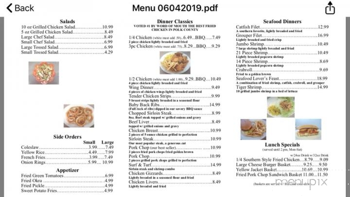 Mike's Drive-In - Bartow, FL menu_pic