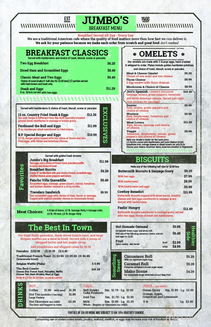 Jeri's Jumbo's Cafe - Pocatello, ID menu_pic