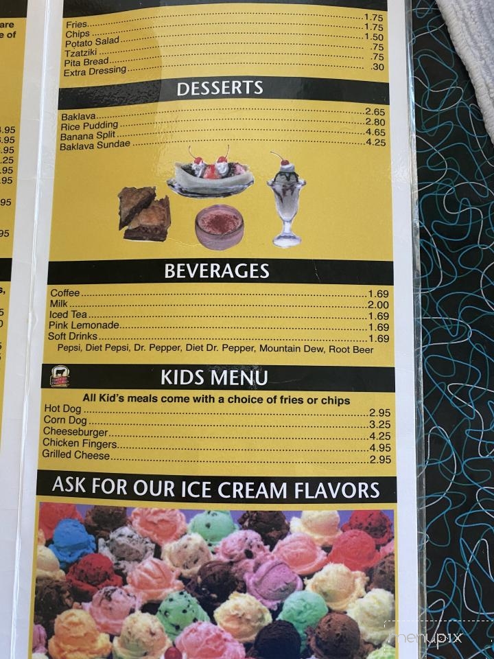 Alex's Grill and Ice Cream - East Bend, NC menu_pic