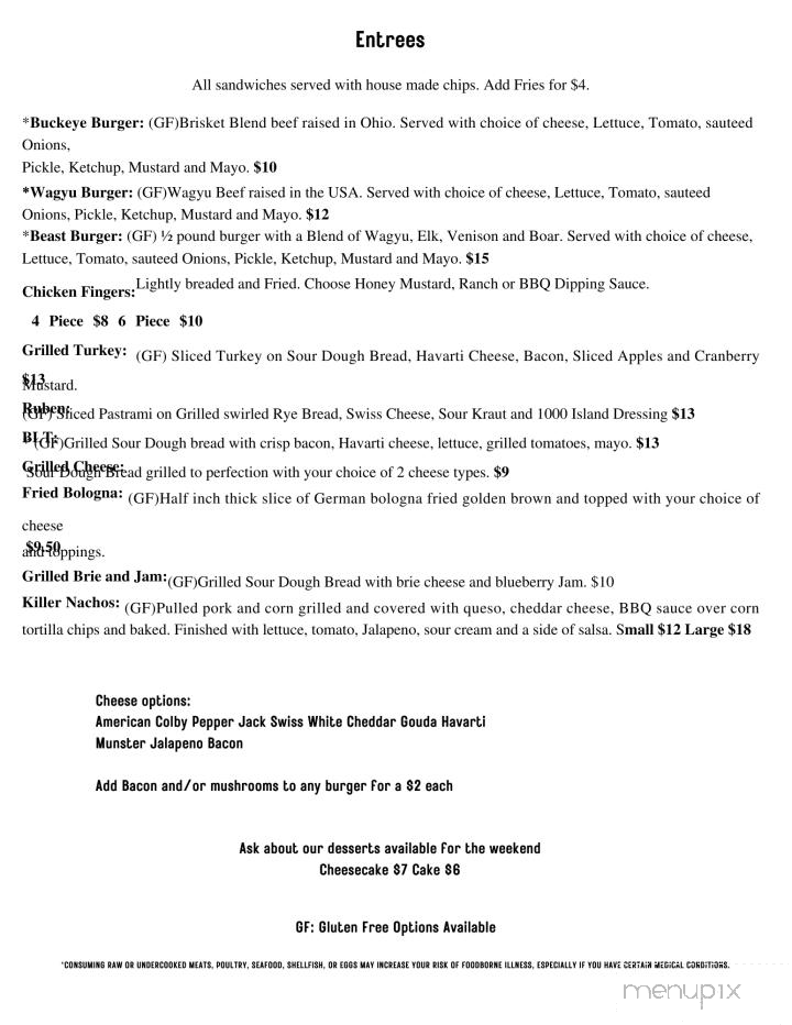 Killing Tree Winery - Dresden, OH menu_pic