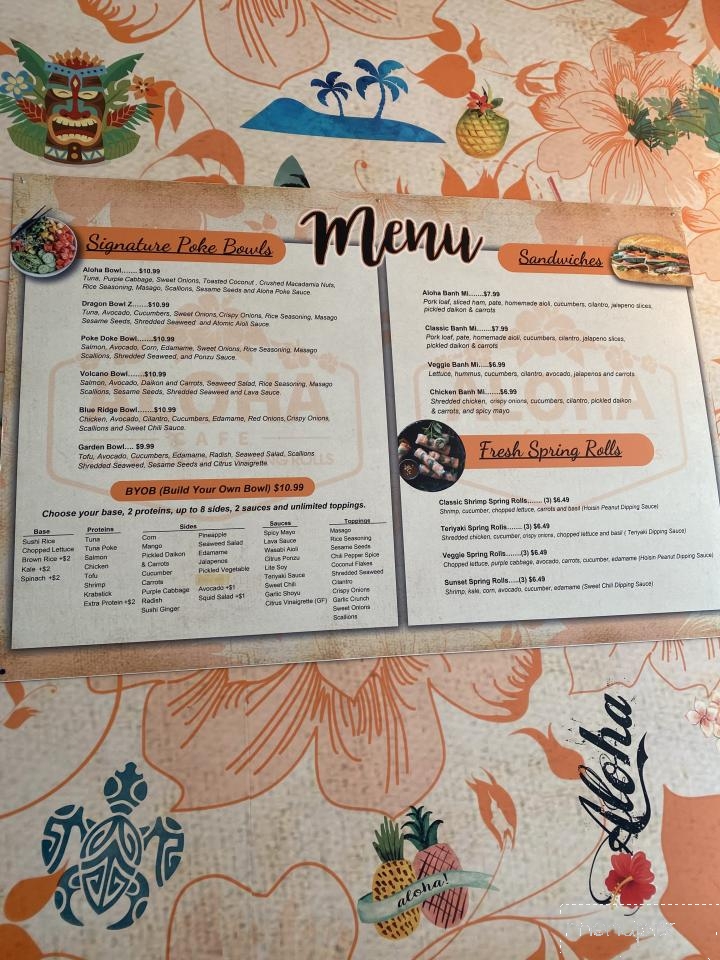 Aloha Cafe - Asheville, NC menu_pic