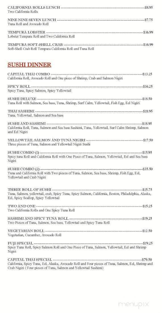 Capital Thai - Albany, NY menu_pic