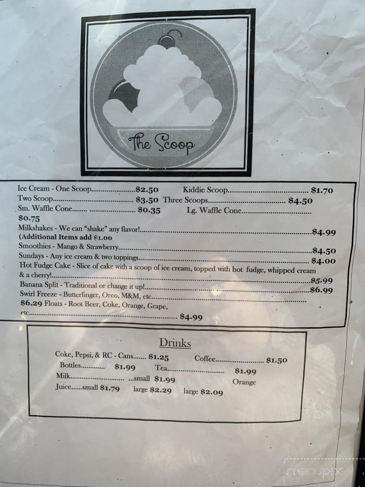 Pop & Nana's Kitchen and The Scoop - Robbinsville, NC menu_pic