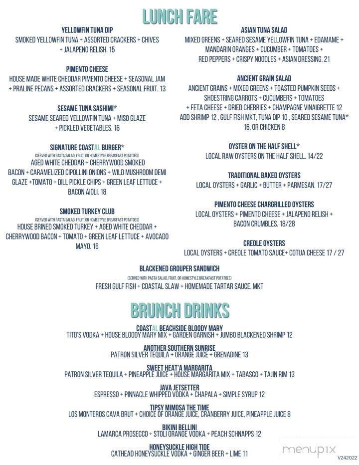 Coastal Orange Beach - Orange Beach, AL menu_pic