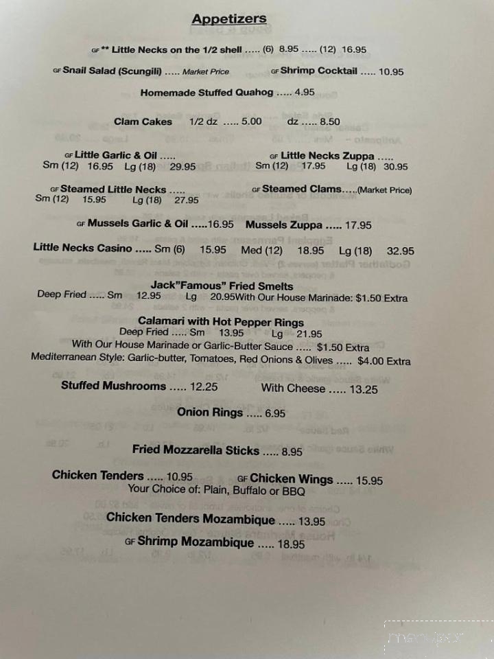 Jack's Family Restaurant - Warren, RI menu_pic