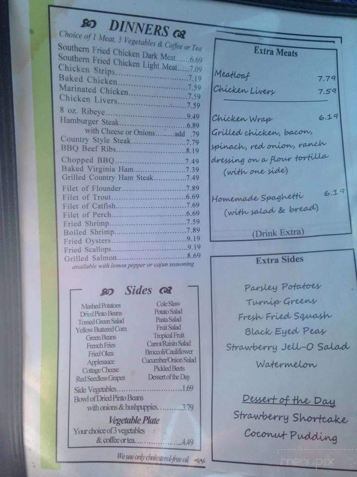 Dixie III Restaurant - Asheboro, NC menu_pic
