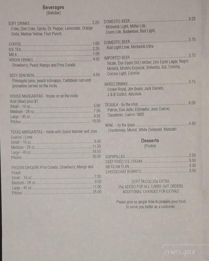 San Marcos Mexican Restaurant - Pine Mountain, GA menu_pic