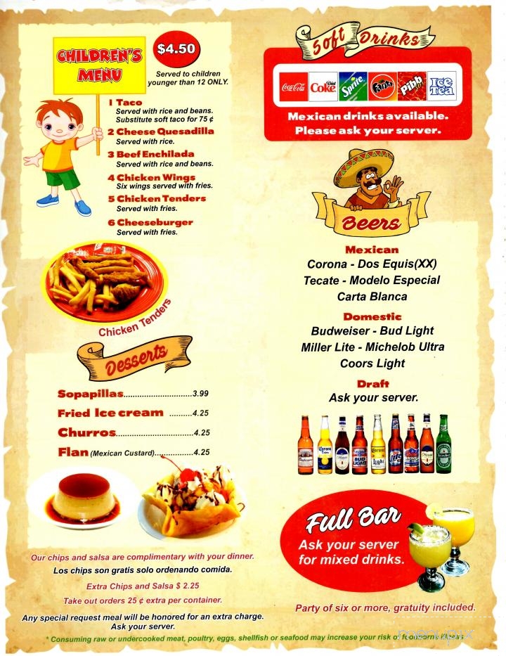 Pueblo Mexican Restaurant - Ellijay, GA menu_pic