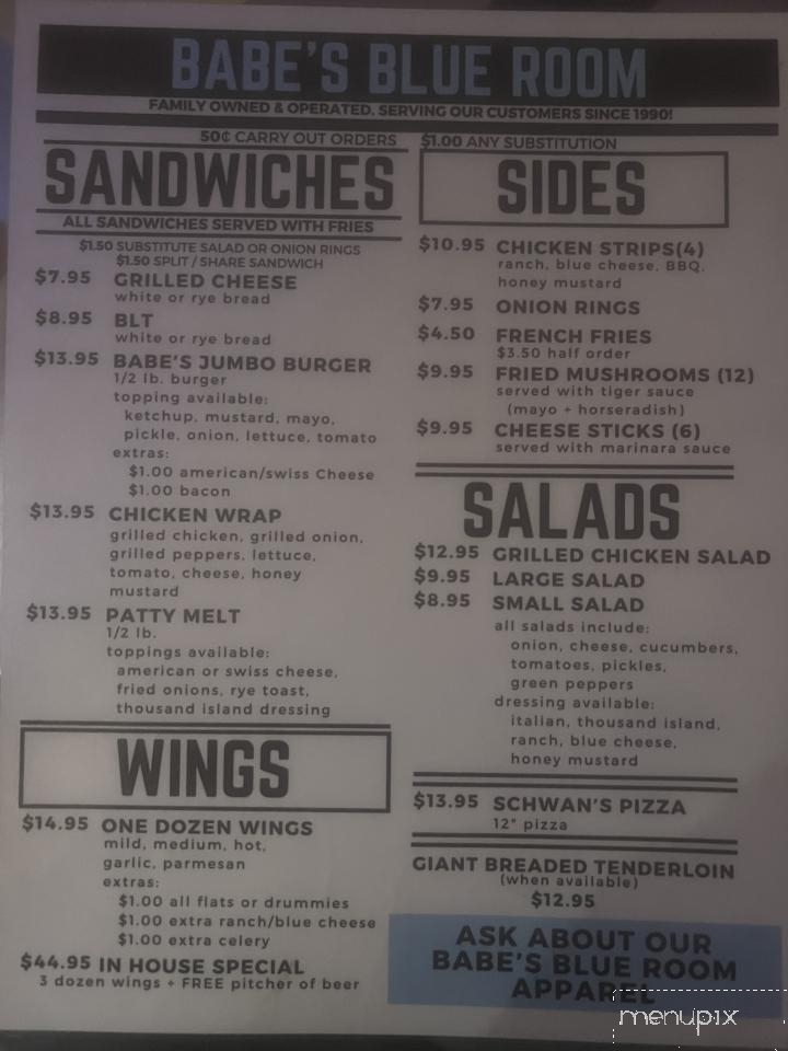 Babe's Blue Room - Ormond Beach, FL menu_pic