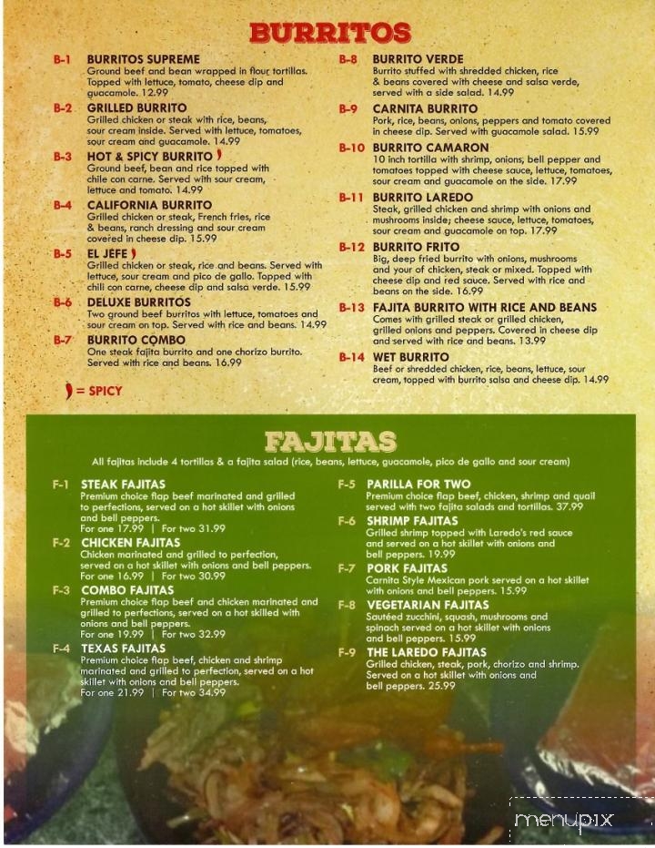 Laredo Mexican Restaurant - Starke, FL menu_pic