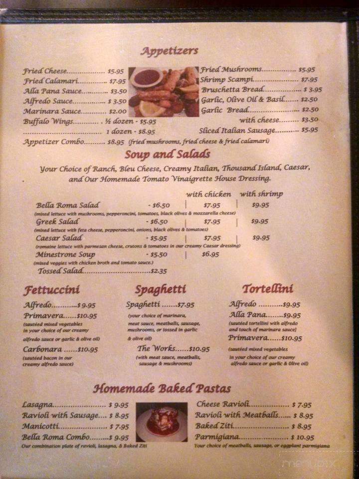 Bella Roma - Lawton, OK menu_pic