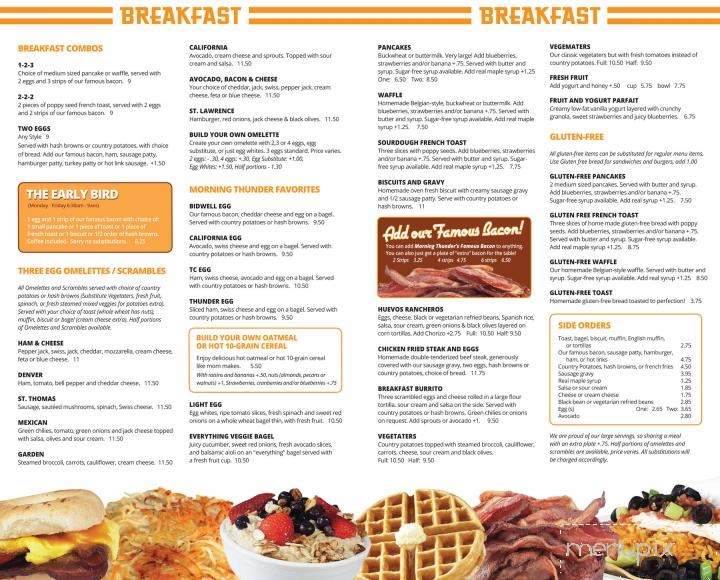 Morning Thunder Cafe - Chico, CA menu_pic