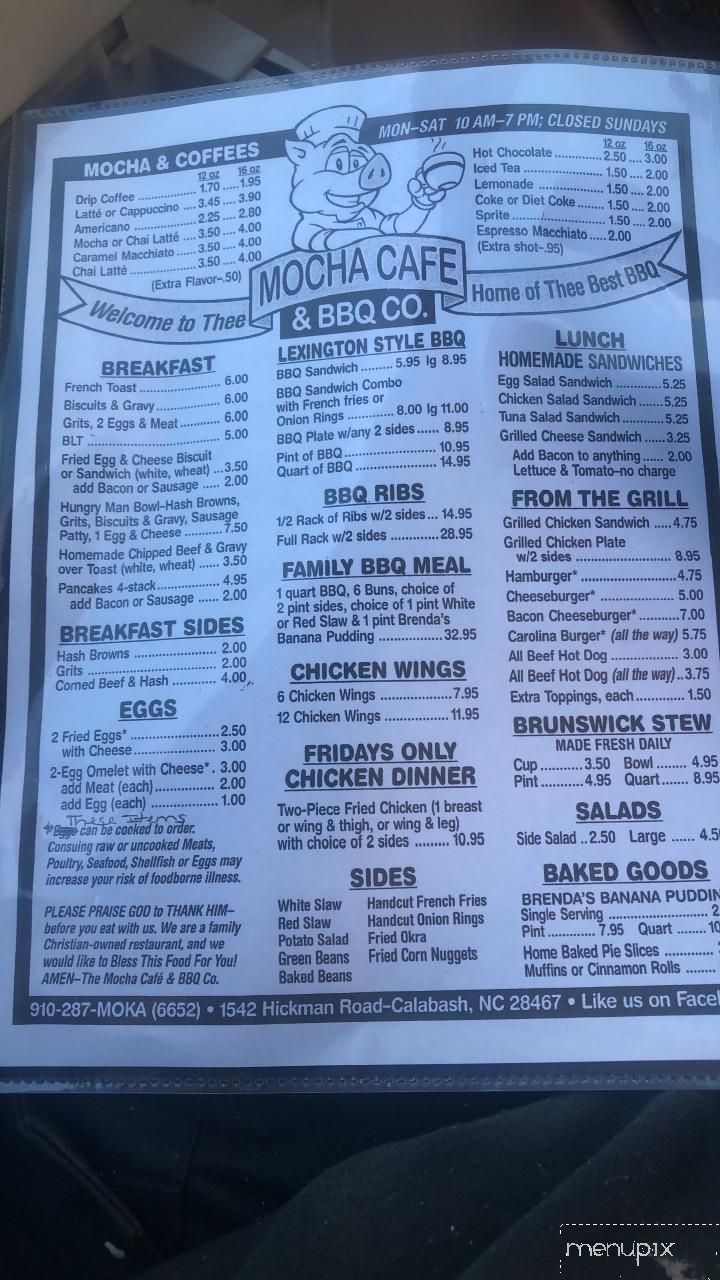 Moka Cafe - Calabash, NC menu_pic