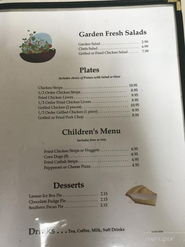Gurley's Restaurant - Guntown, MS menu_pic