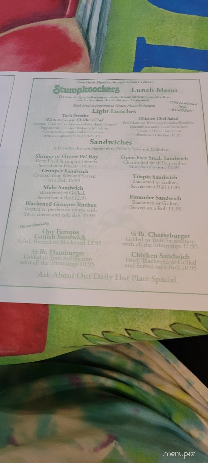 Stumpknockers Restaurant - Dunnellon, FL menu_pic