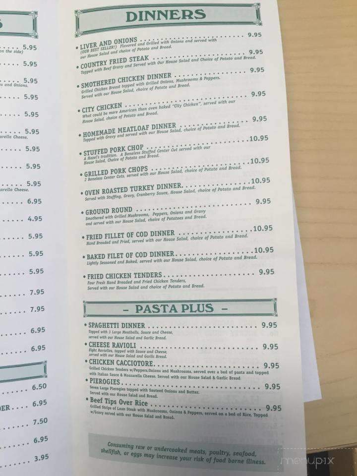 Hazel's Restaurant - New Castle, PA menu_pic