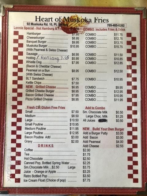 Heart Of Muskoka Fries - Port Sydney, ON menu_pic