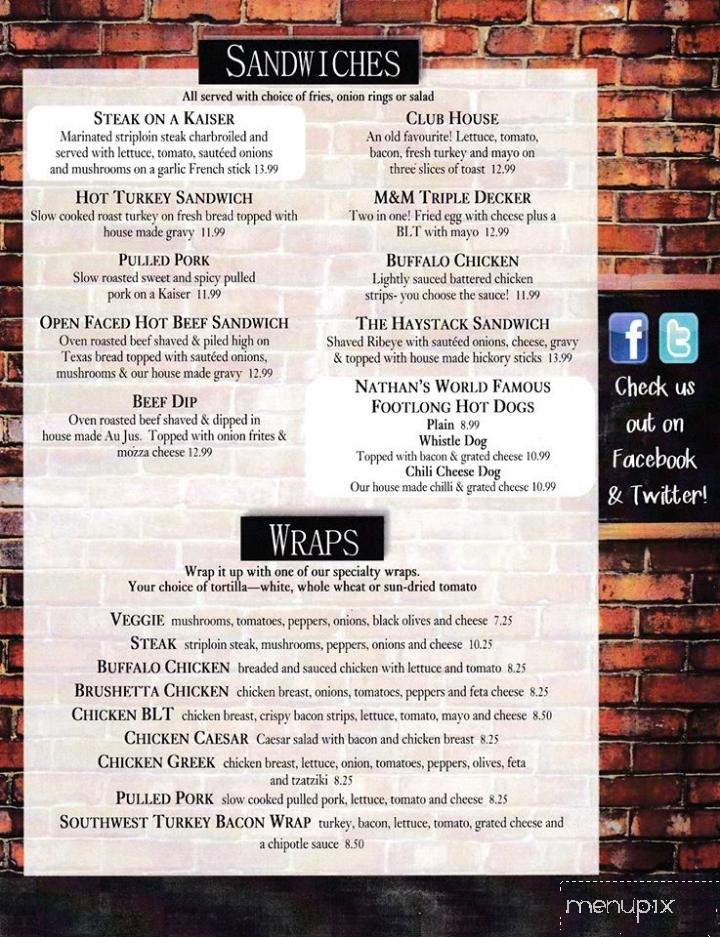 M & M Bar and Grill - Cambridge, ON menu_pic