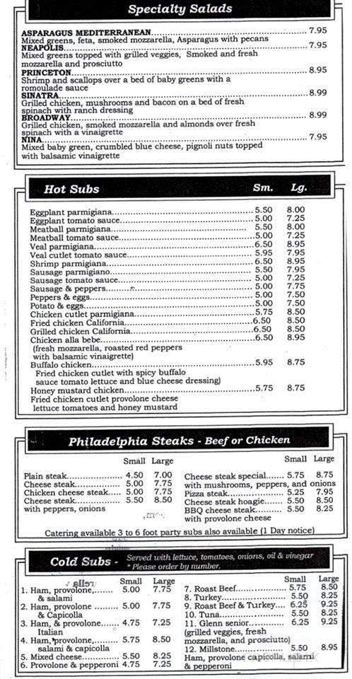 Bella Napoli - Millstone Twp, NJ menu_pic