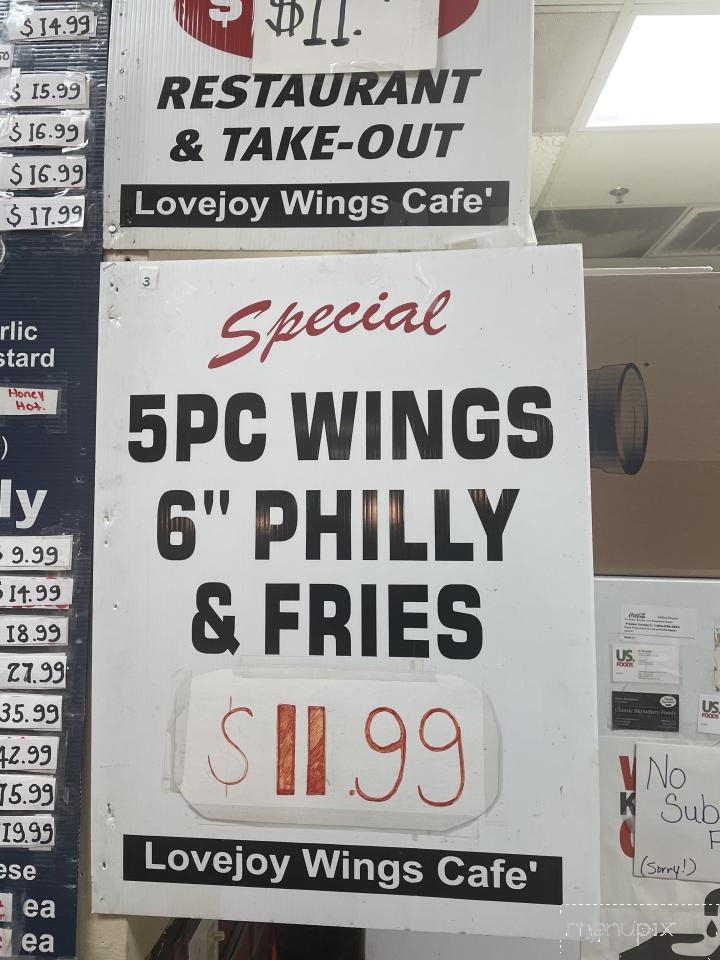 Lovejoy Wings Cafe - Hampton, GA menu_pic