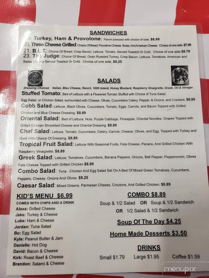Oak Street Deli - Arcadia, FL menu_pic