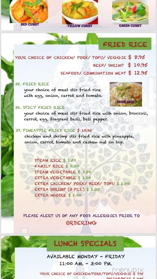 Thai Basil Restaurant - Visalia, CA menu_pic