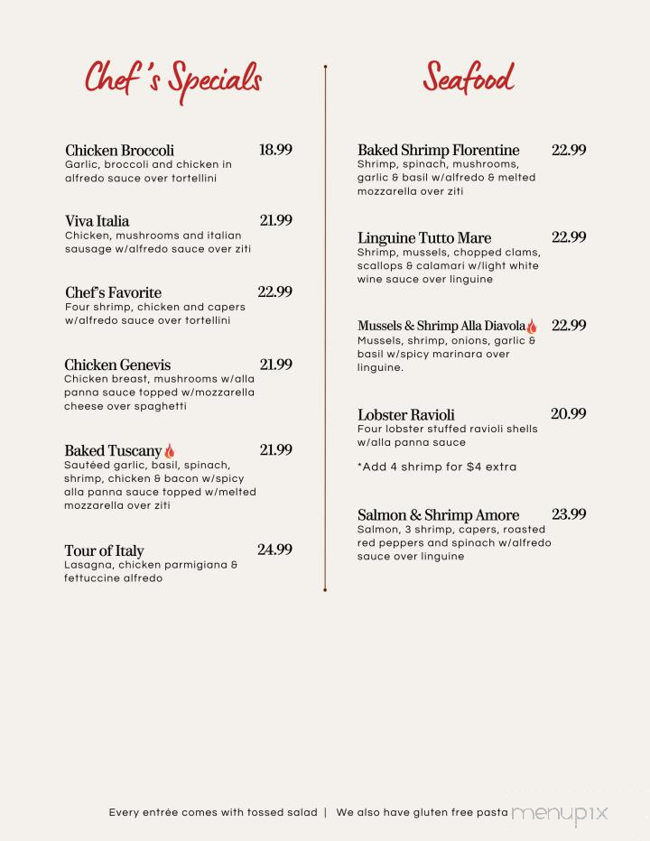 Portofino Italian Restaurant - Conway, AR menu_pic