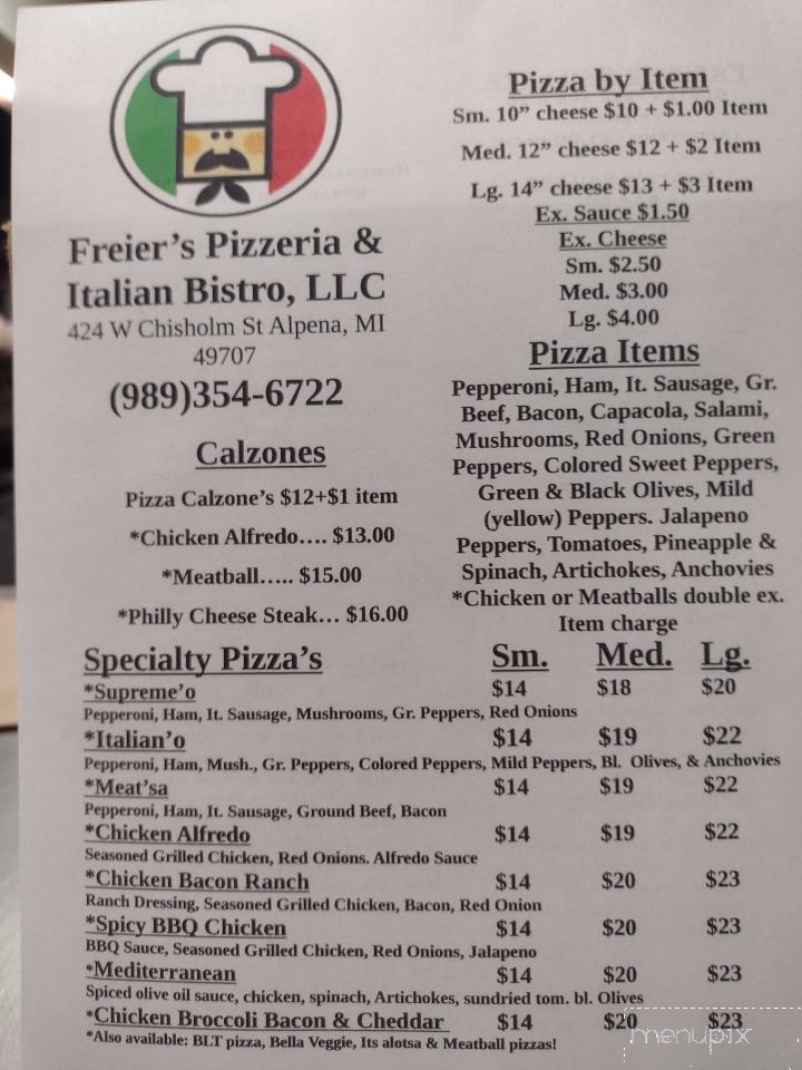 Freier's Pizzeria & Italian Bistro - Alpena, MI