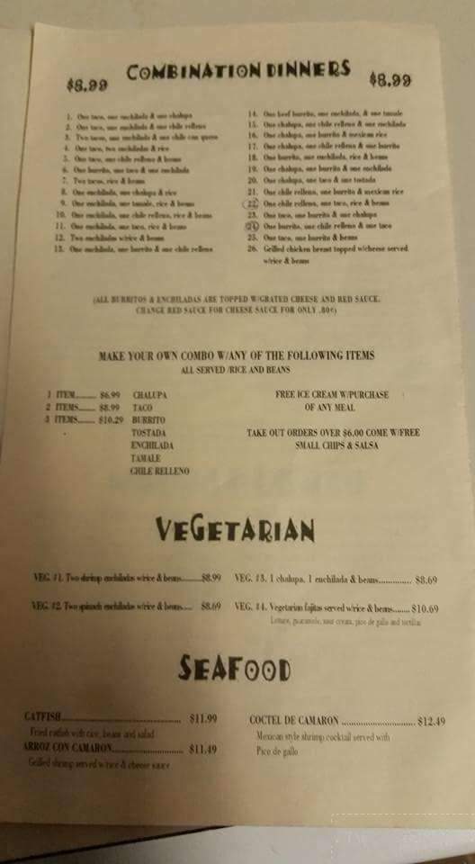 El Tucan - Dequincy, LA menu_pic