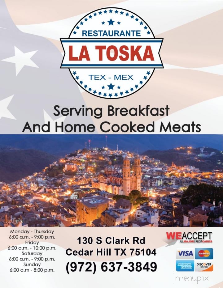 La Toska - Cedar Hill, TX menu_pic
