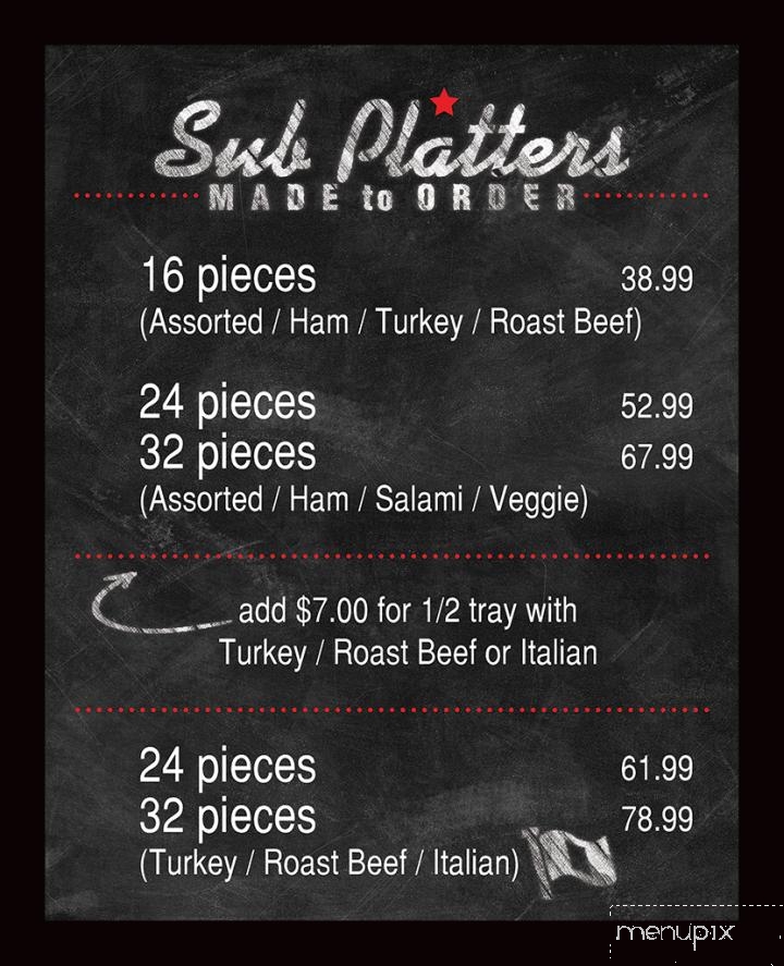 Super Submarine - Niagara Falls, ON menu_pic