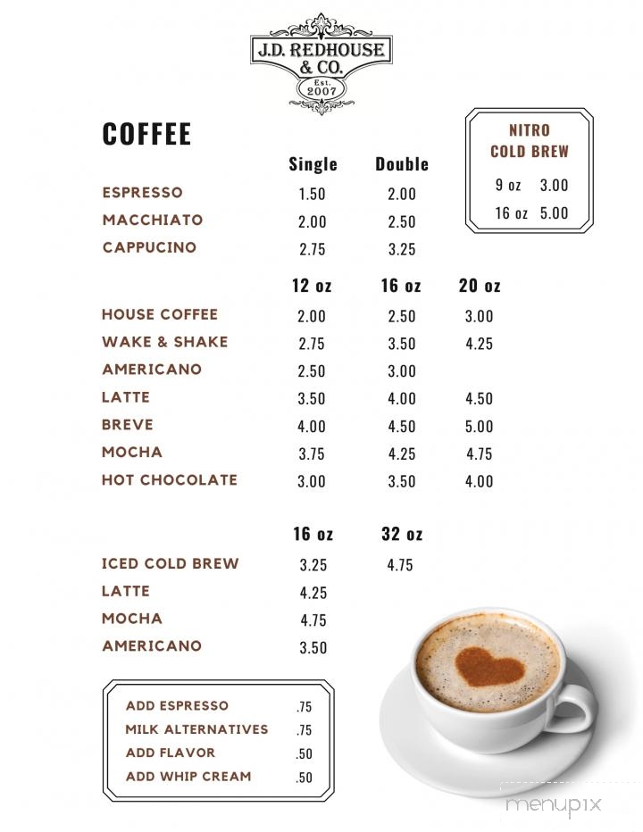 Jd Redhouse & Company - Willits, CA menu_pic