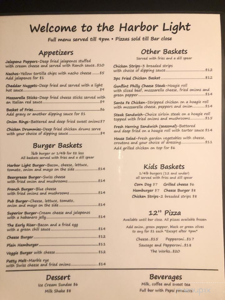 Harbor Light Bar & Grill - Grand Marais, MN menu_pic