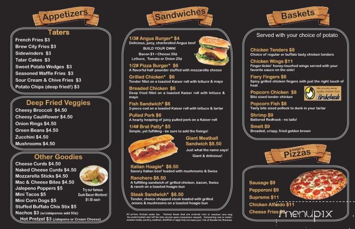 Sluggers Sports Bar - Wild Rose, WI menu_pic