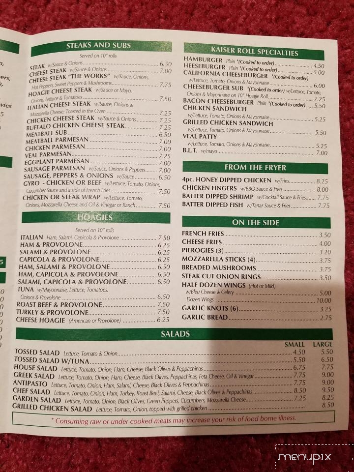 Franks Pizza - Sciota, PA menu_pic