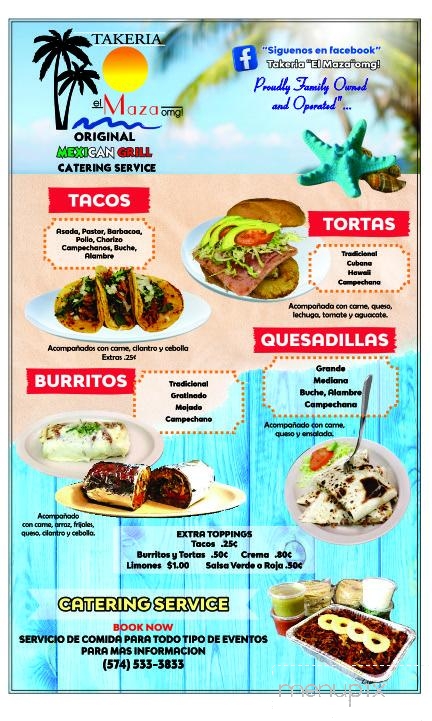 Takeria El Maza - Goshen, IN menu_pic