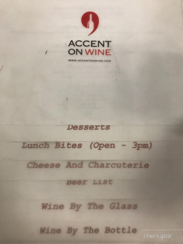 Accent on Wine - Summerville, SC menu_pic
